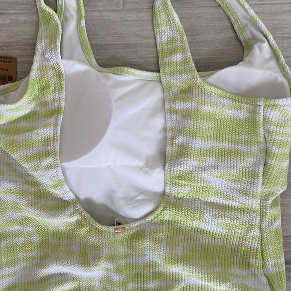 VS Pink Crinkle scoop one piece swimsuit lime tie dye size XL - Picture 7 of 8